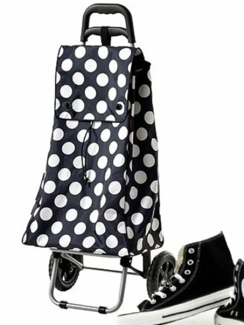 IKEA Knalla Shopping Bag With Wheels (polka-dot design)